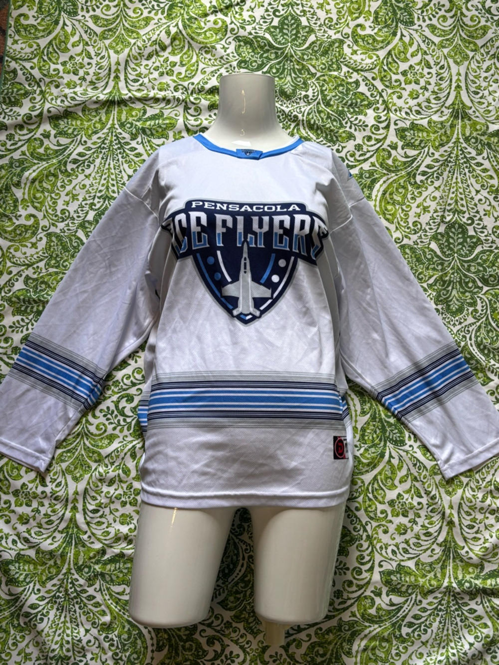 Pensacola Ice Flyers White & Blue Hockey Jersey